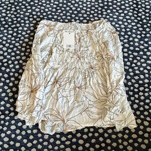 DR2 Women's Mini Skirt - Cream Floral